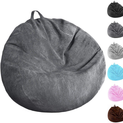 Kisoy Corduroy Bean Bag Chair Cover, Stuffed Animal Storage Bean Bag Cover