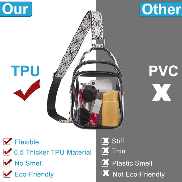 CLUCI Clear Crossbody Bag for Stadium Events and Concerts