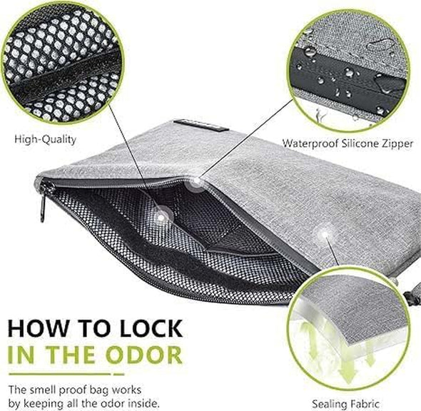 Smell Proof Bag with Combination Lock Smell Proof Bag Carbon Lining Smoking Tobacco Pouches 11'' X 8'' Durable Odorless Medicine Organizer Scent Proof Bag