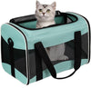 Cat Carrying Case Pet Dog Carrier Soft-Sided Cat Bag Airline Approved, Pet Travel Carrier up to 15 Lbs, Collapsible Cat Carrier Dog Carrier for Medium Cats Small Cats Dogs(17X11X11 Green)