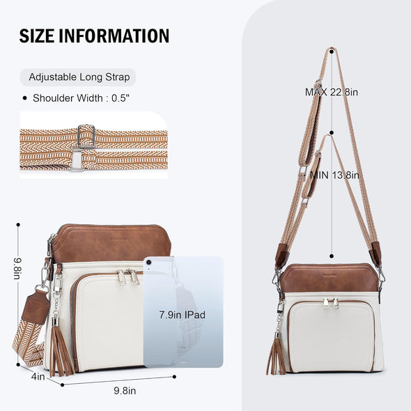 Crossbody Purse for Women,Lightweight Medium Crossbody Bag Soft Leather Women'S Shoulder Handbags with Tassel