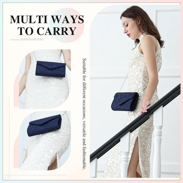 Evening Bag Lace Clutch Purse for Women Formal Elegant Envelope Wedding Party Cocktail Crossbody Shoulder Bag