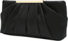 Clutch Evening Bag Elegant Pleated Satin Formal Handbag Simple Classy Purse for Women