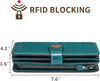 Wallets for Women Genuine Leather Credit Card Holder with RFID Blocking Large Capacity Wristlet