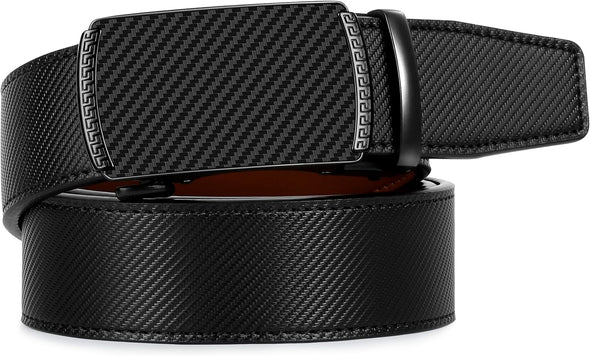 Belt Men, Ratchet Belt Dress with 1 3/8" Premium Leather,Slide Belt with Easier Adjustable Automatic Buckle