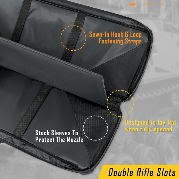 32/36/42/48/52 Inch Double Rifle Case Soft Bag Gun Case, Perfect for Rifle Pistol Firearm Storage and Transportation, All around Shooting Range Tactical Rifle Backpack, Indoor Outdoor