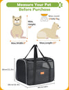 Cat Carrier Soft - Portable Pet Carrier for Small or Medium Cats, Dogs and Puppy up to 14Lbs, Airline Approved Dog Carrier with Safety Buckle - 16.0 X 10.4 X 11.2 Inch (Dark Gray)