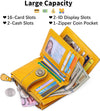 Small Womens Wallet Leather Bifold Card Holder RFID Blocking with Zipper Coin Pocket