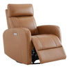 CHITA Genuine Leather Power Swivel Recliner Chair, FSC Certified Electric Rocker Chair - Saddle Brown