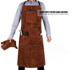 eletecpro Cowhide Welding Apron & Gloves, Heavy Duty Durable, 42 Inch 6 Pockets