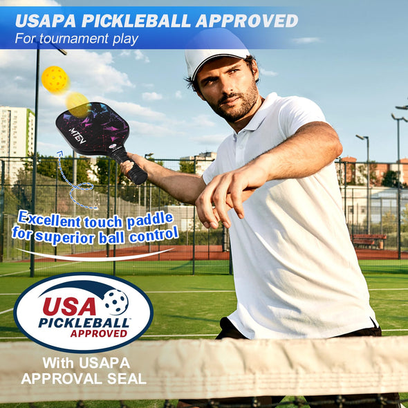 MTEN Pickleball bag Set with 2 pickleball paddles, 4  pickleball, 2 grip tapes, 1 Pickleball bag