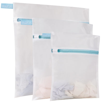 Polecasa 3 Pack Lead-free Soft Fine Mesh Laundry Bags with Sturdy Zipper - 1 Large, 1 Medium, 1 Small