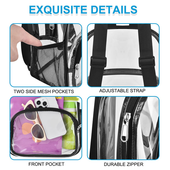 Busiuw Clear Backpack for Stadium Events and Concert