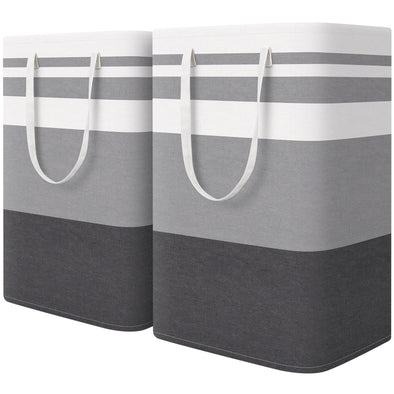 HomeHacks 2Pack Collapsible Waterproof Laundry Basket for Dorm and Family 75L