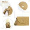 Aovtero Straw Clutch Purse for Women Crossbody Bag Summer Beach Shoulder Bags