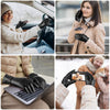 Dsane Winter Leather Gloves for Women, Touchscreen Warm  Lambskin Gloves