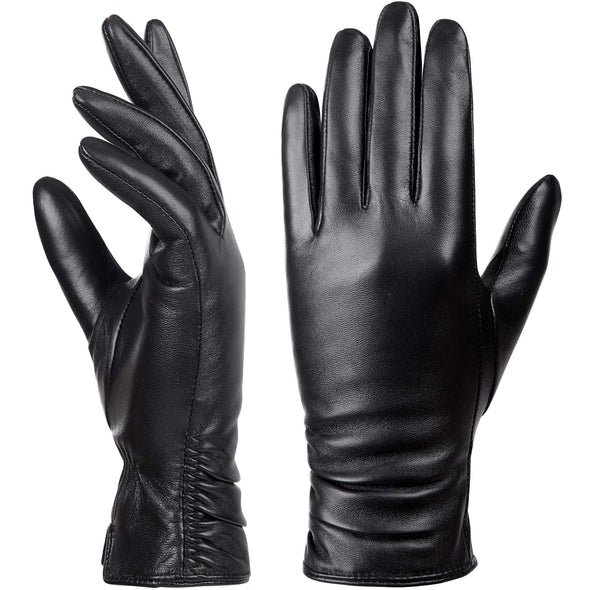 Dsane Winter Touch screen Lambskin leather Gloves for Women