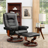 AVAWING Adjustable Recliner Chair with Ottoman & Footrest, 360° Swivel PU Leather Reclining Chair Black