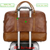 BAOSHA Leather Duffel Bag, Weekend Travel Bag With Shoe Compartment