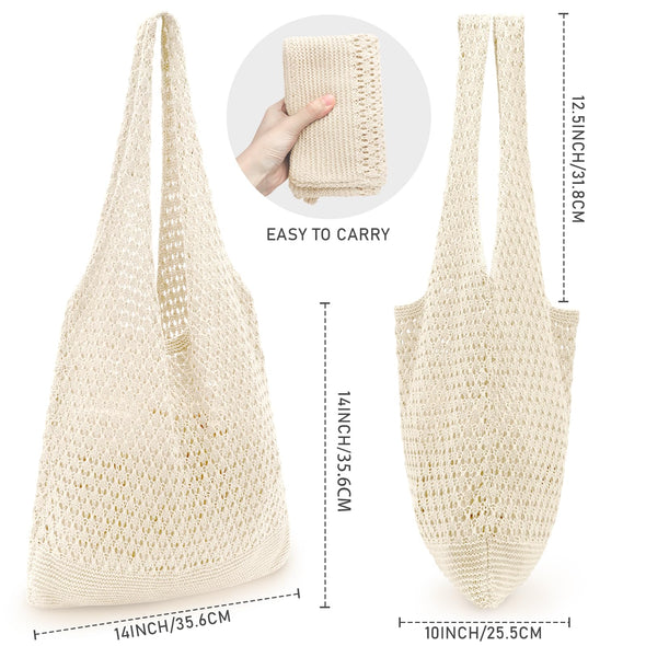 hatisan Crochet Bags for Women Summer Beach Tote Bag Hippie Bag Knit Bag