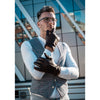 Harssidanzar Winter Leather Gloves for Men, Cashmere Lined Sheepskin Gloves for Driving