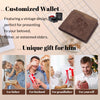 Cupike Custom Wallets for Men, Personalized Minimalist Leather Bifold Wallet Engraved with Name & Photo Initials, Customized Wallet Gifts for Fathers Boyfriend Son Husband