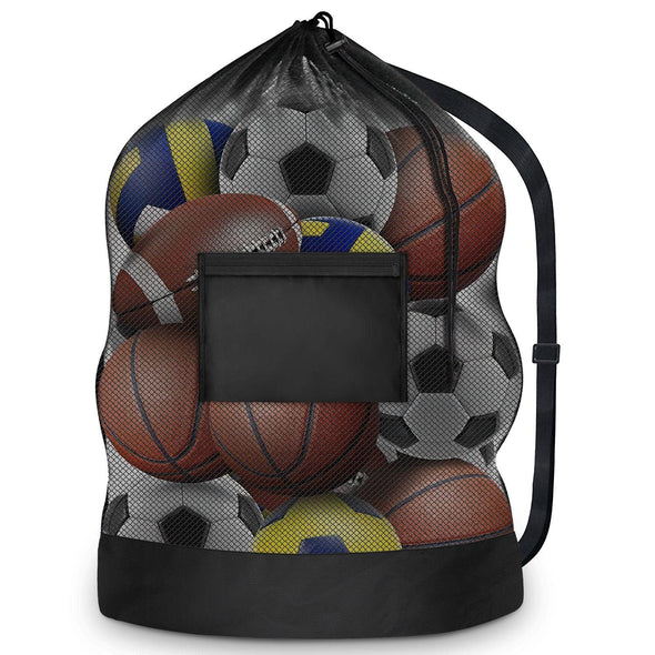 joyliveCY Extra Large Mesh Drawstring Sports Ball Bag for Basketball Soccer