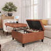 FiveWillowise Leather Ottoman with Storage, Coffee Table with Lift Top, for Livingroom & Bedroom - Brown