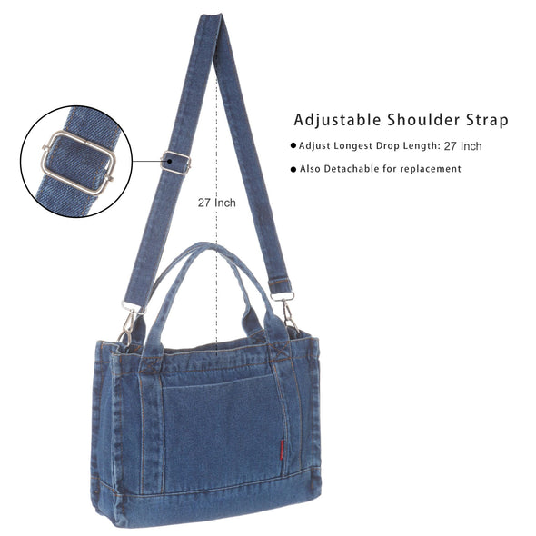 AOCINA Denim Tote Bag for Women, Crossbody Bags, Shoulder Bags