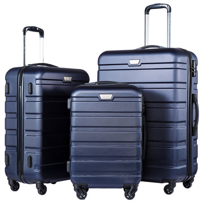 3 Piece Lightweight Hardshell Carry on Suitcase Set with Spinner Wheels and TSA Lock