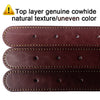 Didog Personalized Genuine Leather Dog Collars with Engraved Nameplate for Medium Large Dogs, L-Brown