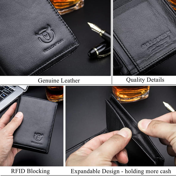 Large Capacity Genuine Leather Bifold Wallet/Credit Card Holder for Men with 15 Card Slots QB-027