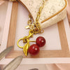 Nalefow 3PCS Bag Charms Cherry Keychain/ Pearl /Bag Extender Chain