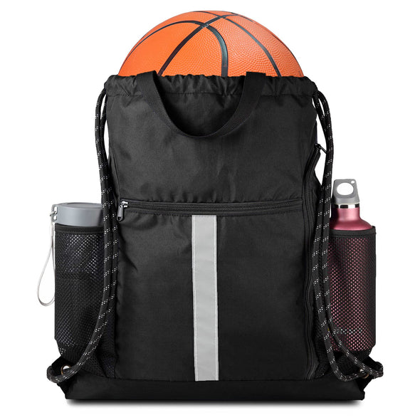 BeeGreen Drawstring  Basketball Backpack, Sports Gym Bag With Shoe Compartment & Water Bottle Holder