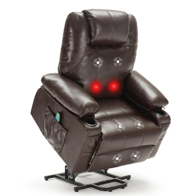 Weture Power Lift Leather Recliner Chair with Heat and Massage, USB Port and Cup Holders