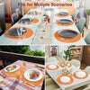 Rinpon Faux Leather Thanksgiving Placemats, Waterproof Non-Slip Round PlaceMats Set of 6