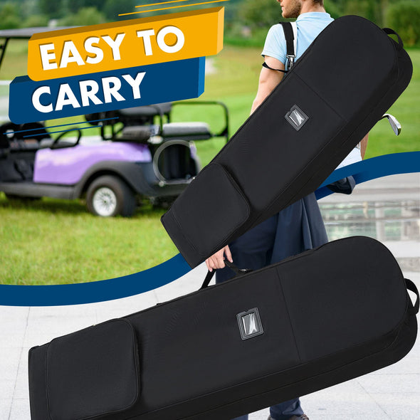 DAREKUKU Golf Travel Covers for Airlines with Detachable Shoulder Straps, Soft Foldable Golf Club Travel Bags, 900D Heavy Duty Oxford -Universal Size, Black