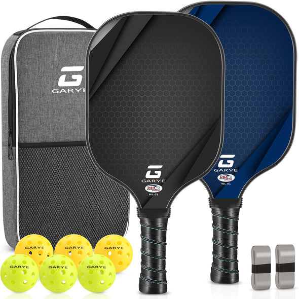 GARYE Pickleball Bag Set with 2 PickleBall Rackets, 6 Balls, 1 Pickleball Bag