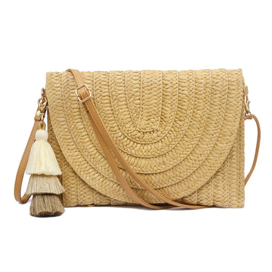 Aovtero Straw Clutch Purse for Women Crossbody Bag Summer Beach Shoulder Bags