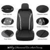 Pariitadin Bling Leather Car Seat Covers Full Set for Cute Women Girl, Shining Rhinestone Breathable Automotive Seat Covers for Cars, Universal Fit Most Cars Sedans SUVs Trucks(Silver Diamond)