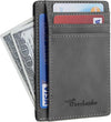 Slim Wallet Front Pocket Minimalist Leather RFID Blocking Medium Size