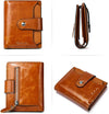 Women Leather Wallet RFID Blocking Small Bifold Zipper Pocket Wallet Card Case Purse with ID Window