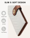 Slim Wallet Women Leather RFID Blocking Credit Card Holder Bifold Thin Wallet with Zipper Pocket Beige＆Brown