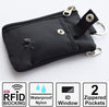 Minimalist RFID Blocking Small Wallet with ID Window,Waterresistant Zip Id Case Wallet with Lanyard Keychain for Cards,Cash,Travel,Women,Men