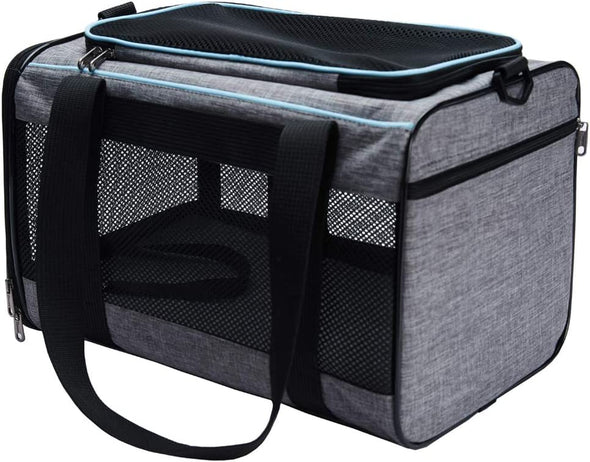 17.5X11X11 Inches Cat, Dog Carrier for Pets up to 16 Lbs, Soft-Sided Cat Bag Animal Carriers Travel Puppy Carry as a Toy of Fabric Pet Home