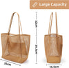 Beachnylon Mesh Tote Bag, Casual Tote Bag Hobo Women Foldable MAX 23L Shoulder Bag for Beach Picnic Vacation