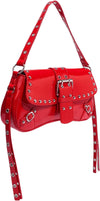 Women'S Shoulder Bag Y2K Handbag Rivet Punk Hobo Purse with Buckle