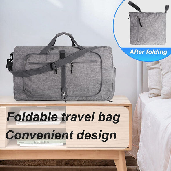 Travel Duffle Bag for Men, 65L 85L 115L Foldable Travel Duffel Bag with Shoes Compartment Overnight Bag for Men Women