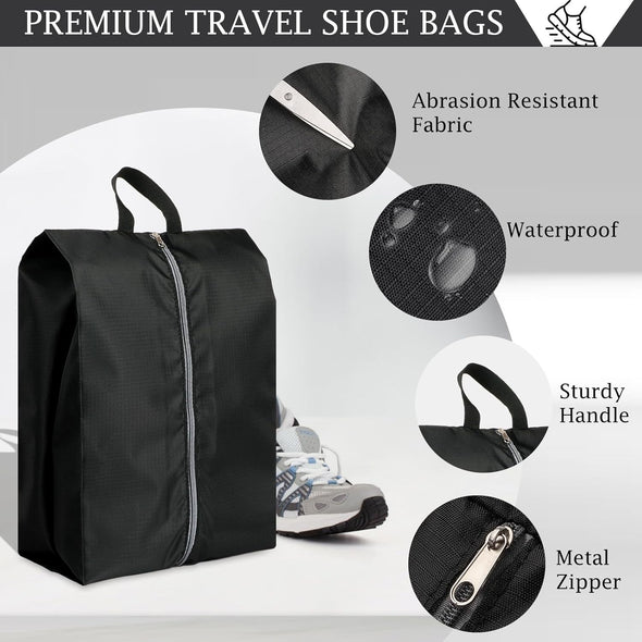 Shoe Bags for Travel, Set of 4 Pack Travel Shoe Bags for Packing, Large Waterproof Portable Travel Shoe Bag with Zipper Travel Essentials Women for and Men