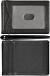 Slim Wallet with Money Clip RFID Blocking Minimalist Bifold Wallet for Men Genuine Leather Front Pocket Card Holder